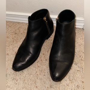 Nisolo Lana Black Leather Side Zip Ankle Boots Size 8